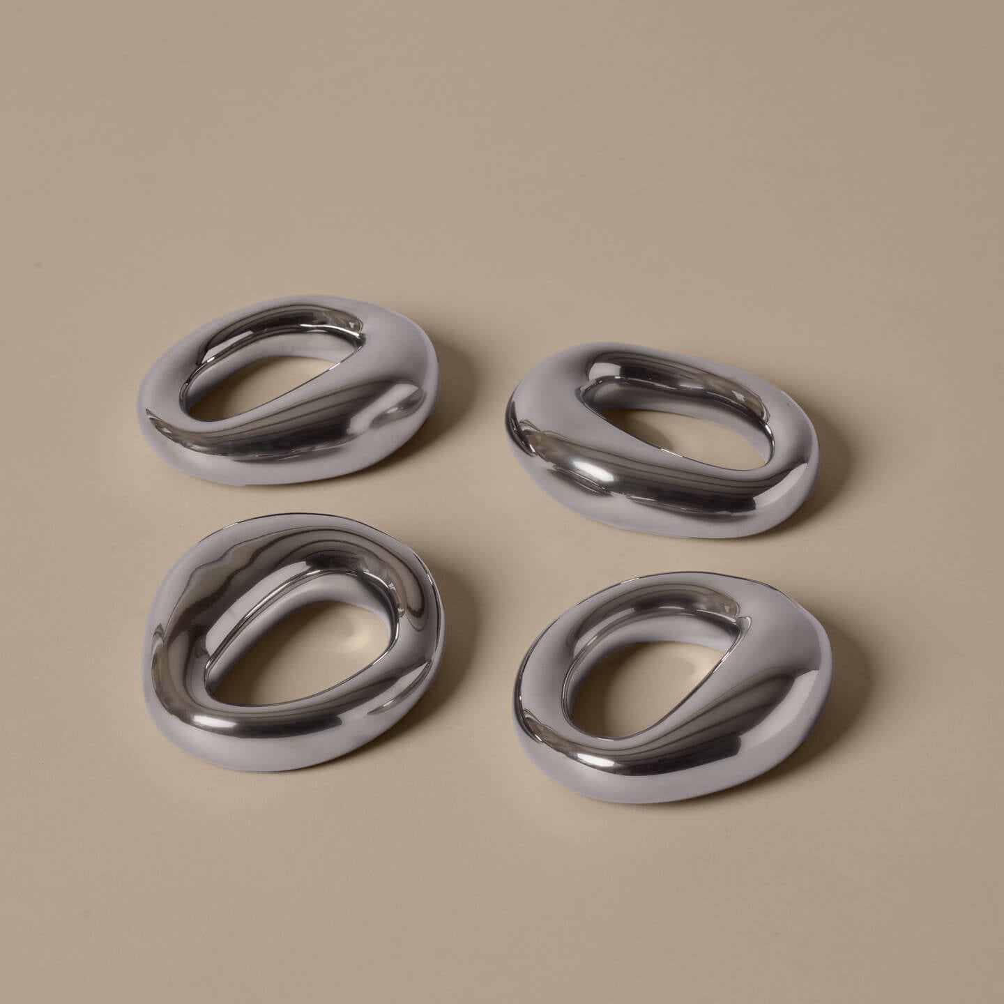 Ferm Living Orrith Napkin Rings Set of 4 Silver
