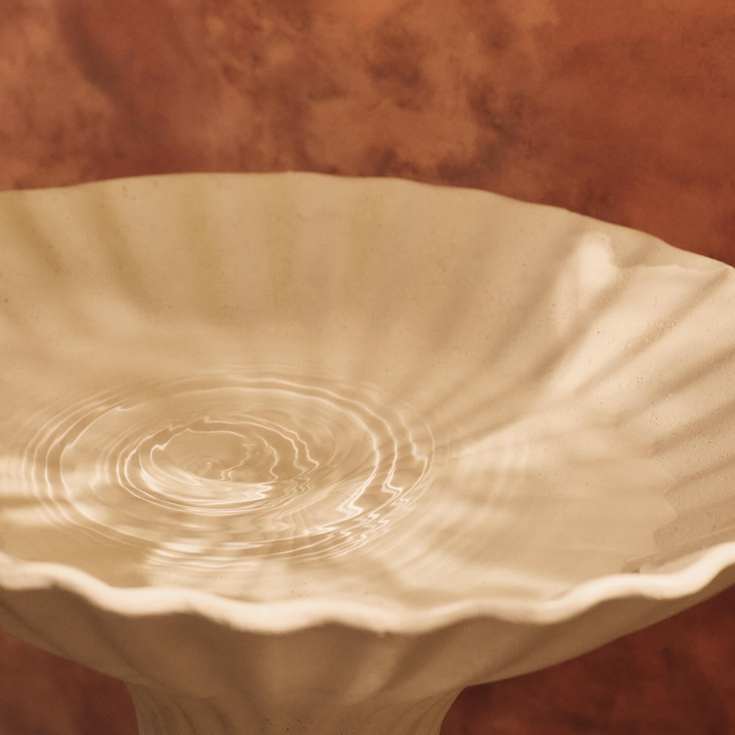 Ferm Living Fountain Series Pedestal Bowl Fibre Concrete Ivory