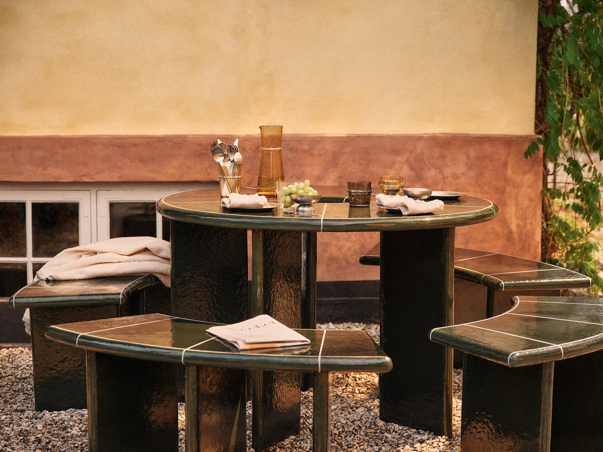 Ferm Living Deya Dining Table Dark Green