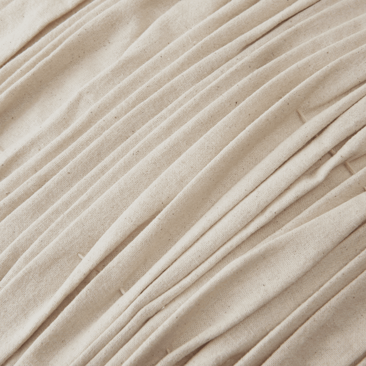Ferm Living Falda Smocked Bolster Cushion Organic Cotton Undyed
