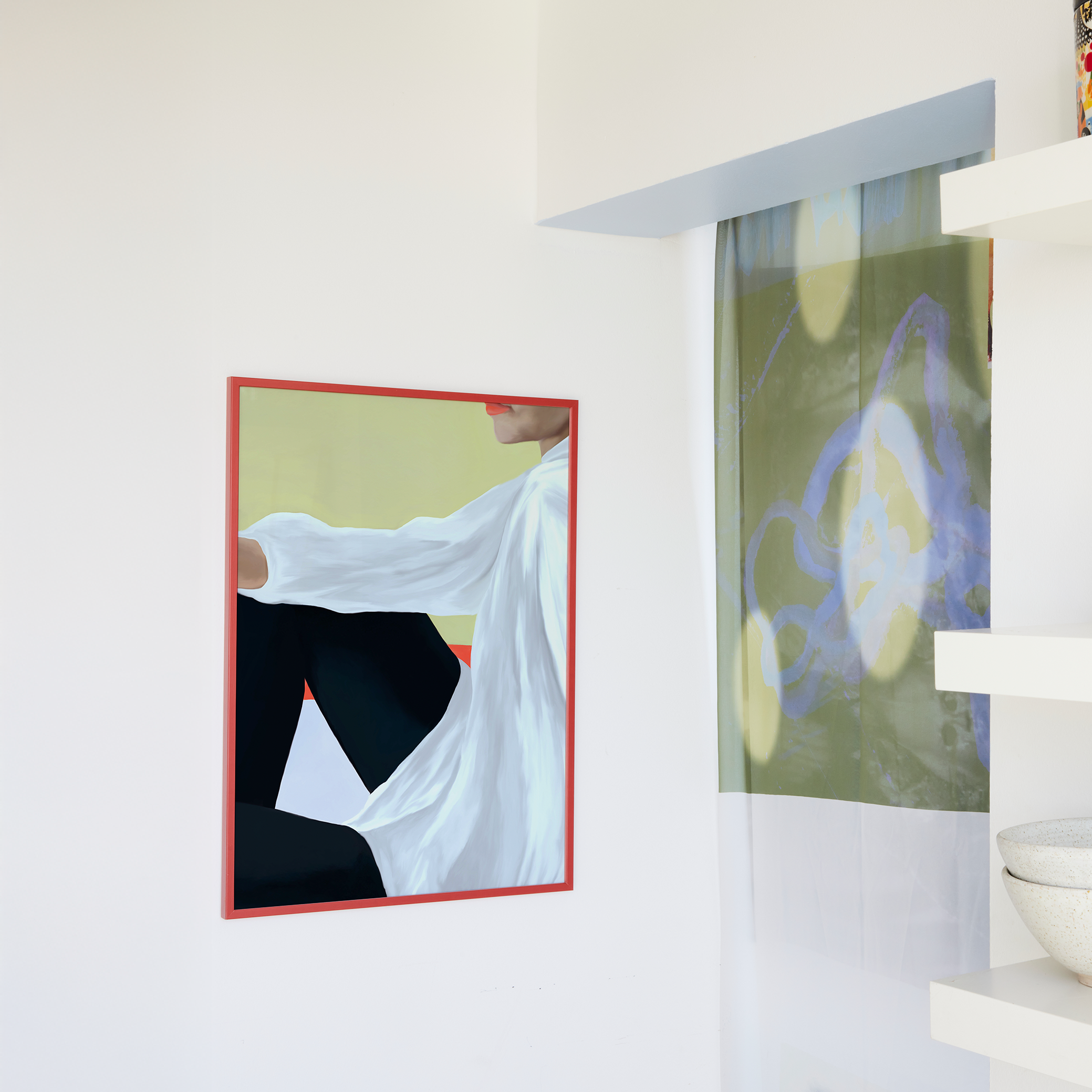 Paper Collective Modern Timber Poster Frame in Vibrant Red Solid Wood