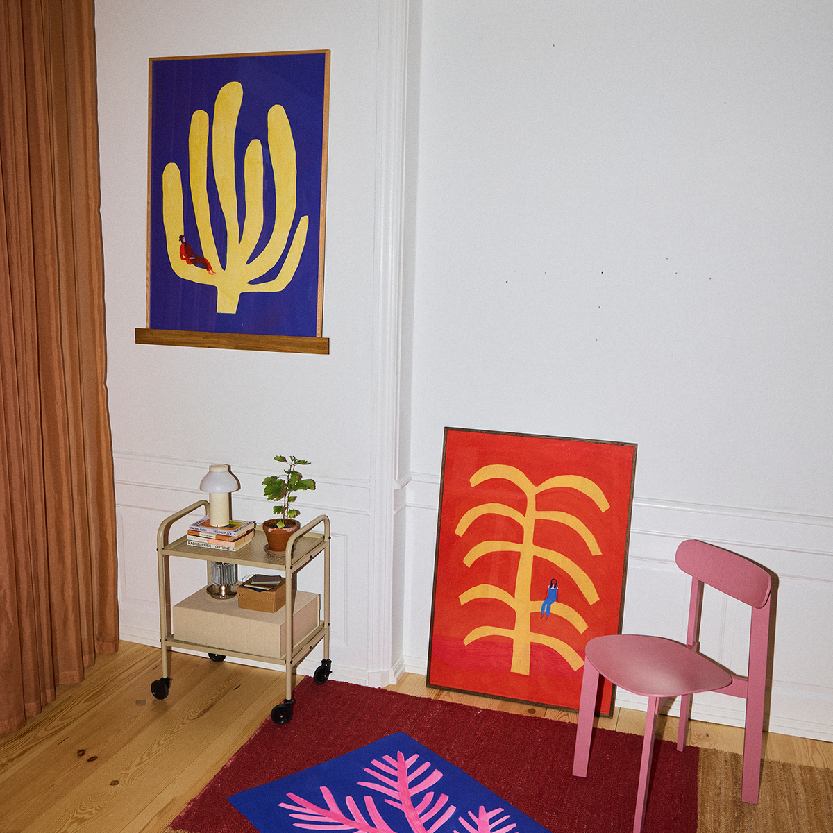 Paper Collective Fond Rouge Art Print by Anne Laval