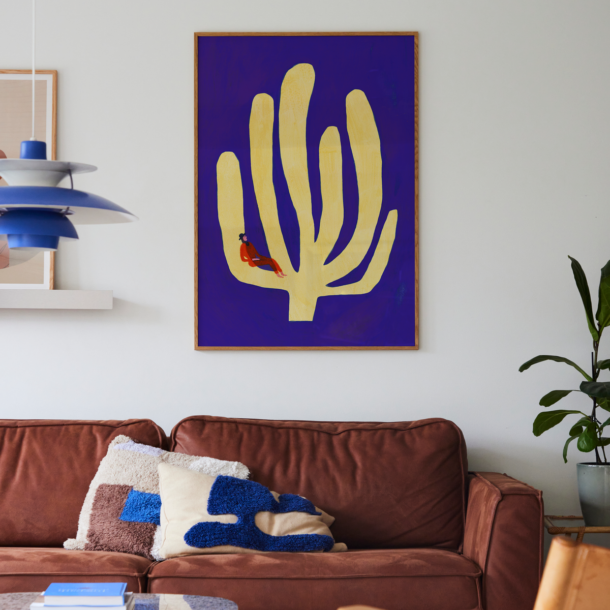 Paper Collective Fond Bleu Art Print by Anne Laval