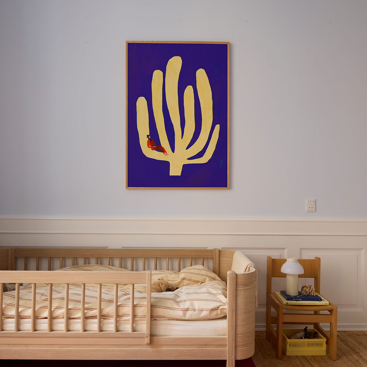Paper Collective Fond Bleu Art Print by Anne Laval