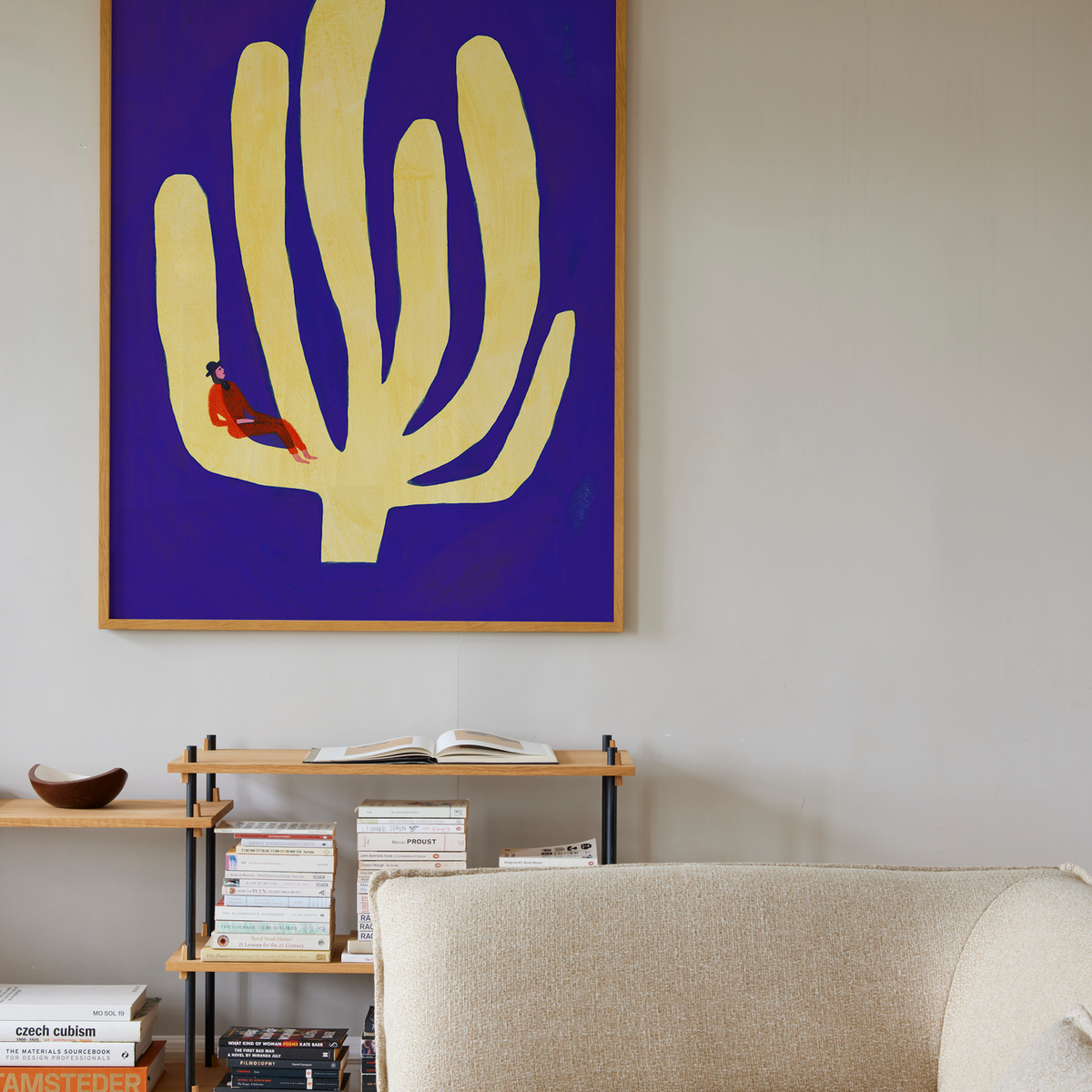 Paper Collective Fond Bleu Art Print by Anne Laval