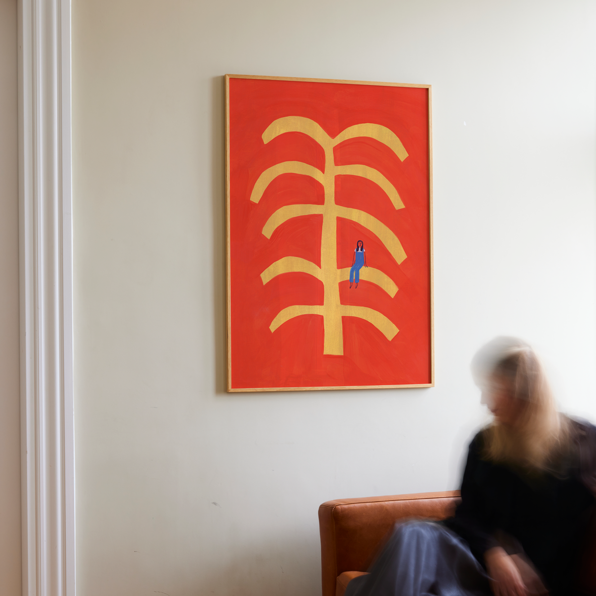 Paper Collective Fond Rouge Art Print by Anne Laval