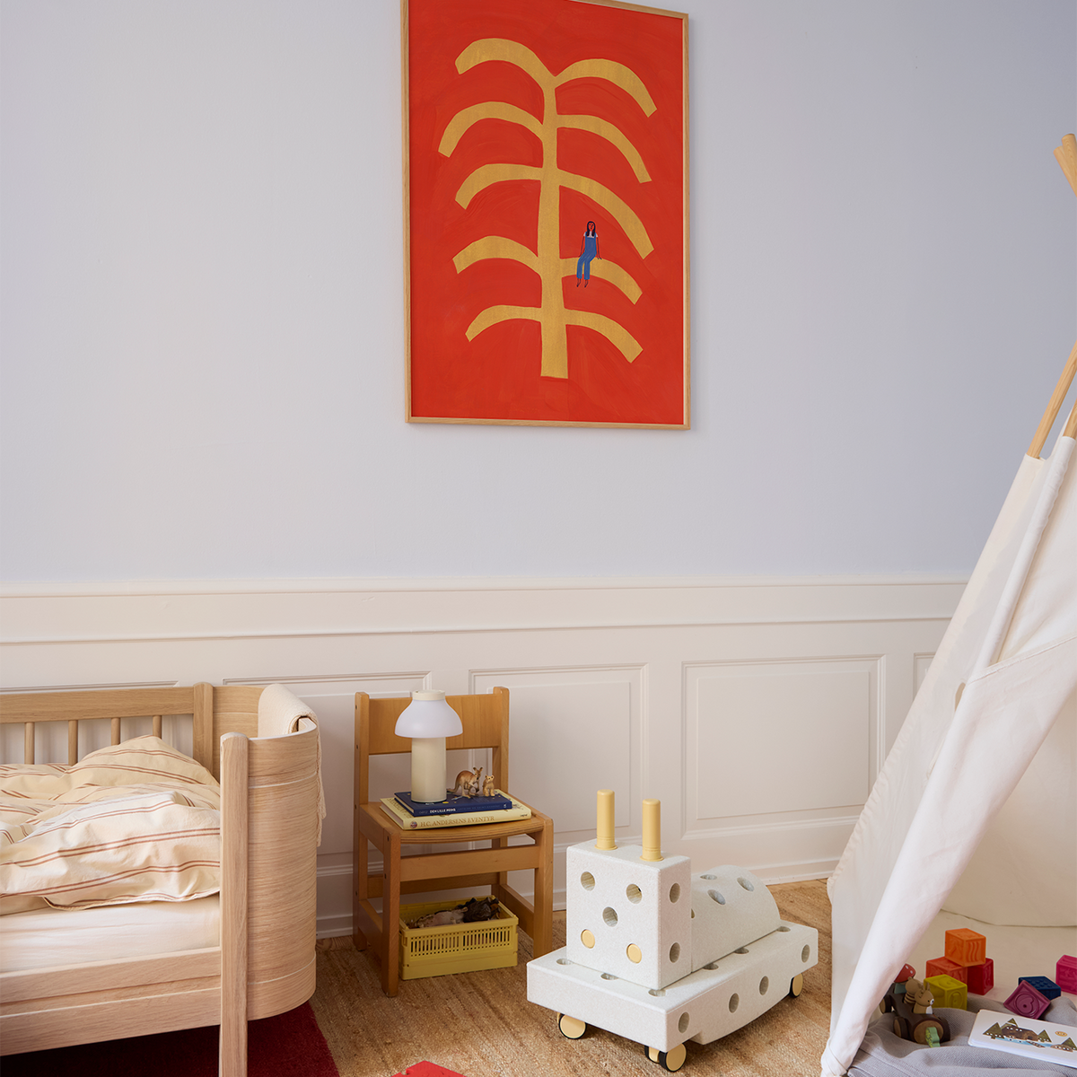 Paper Collective Fond Rouge Art Print by Anne Laval