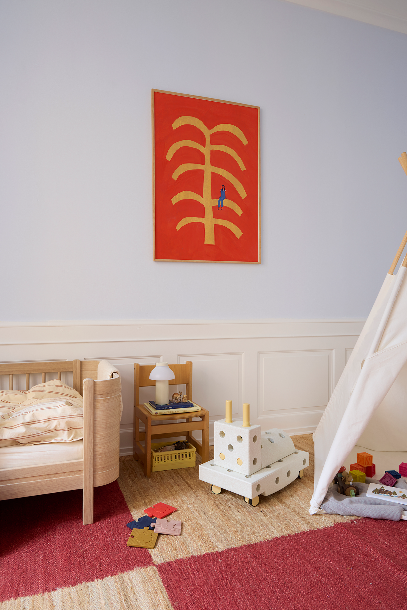 Paper Collective Fond Rouge Art Print by Anne Laval