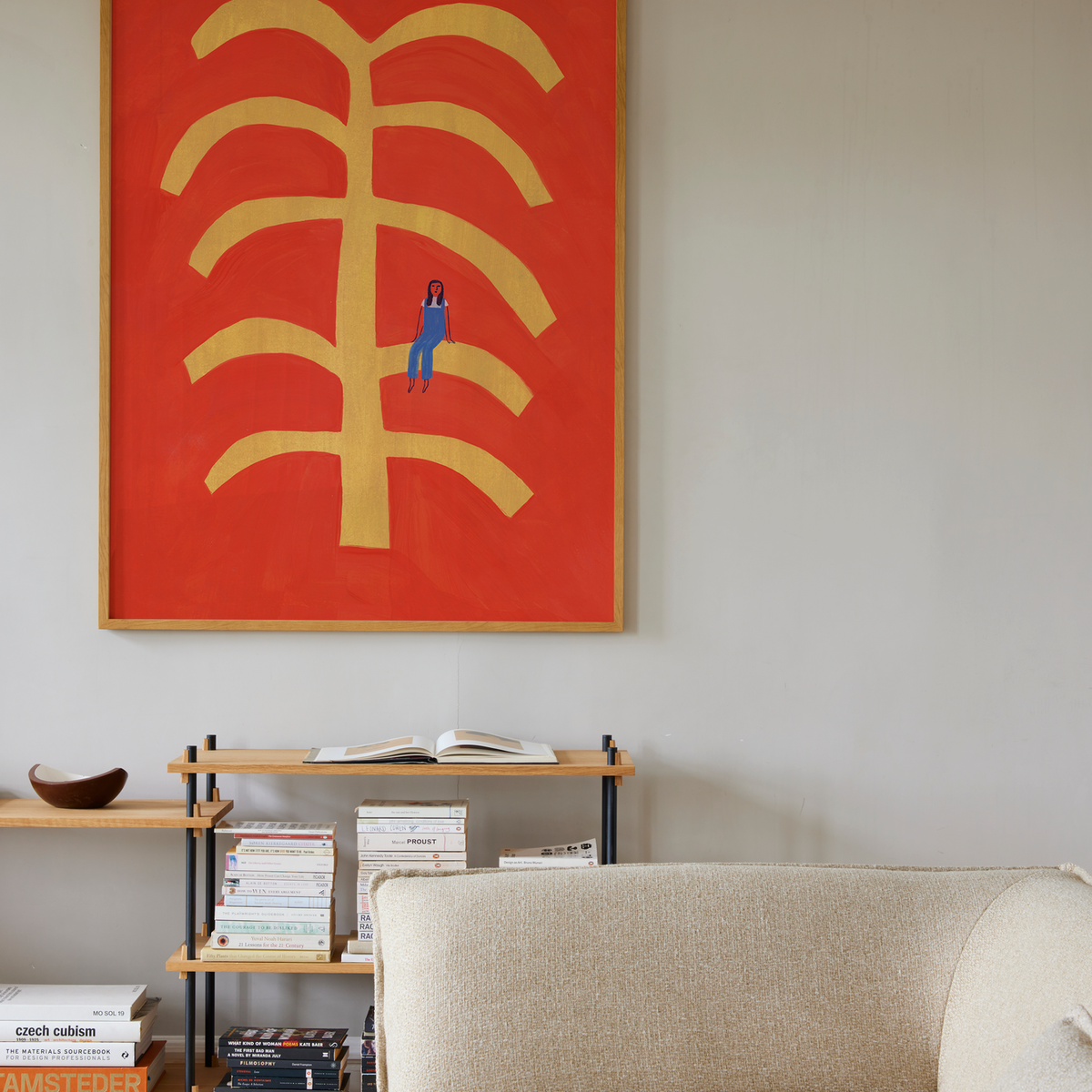 Paper Collective Fond Rouge Art Print by Anne Laval