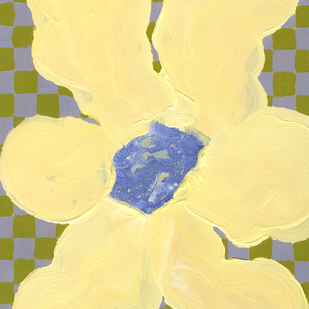 Paper Collective Flowers with Checks 04 Art Print by Liat Greenberg