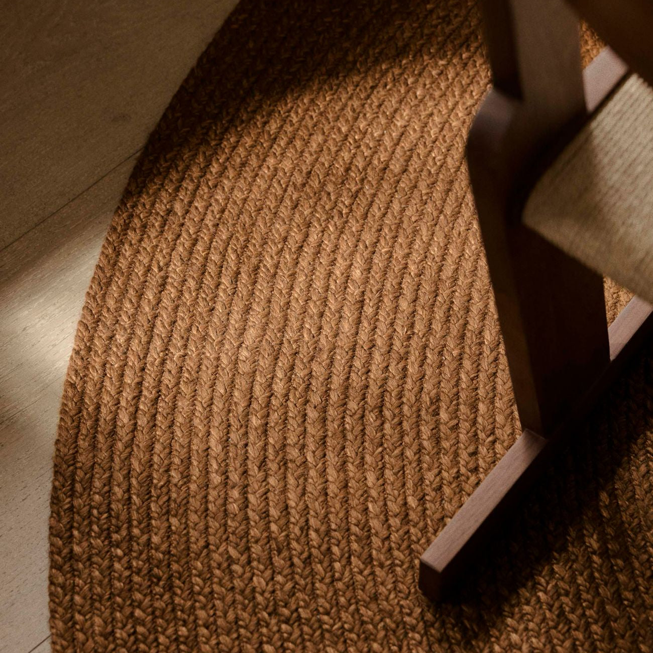 Armadillo Braid Round Wool Blend Rug