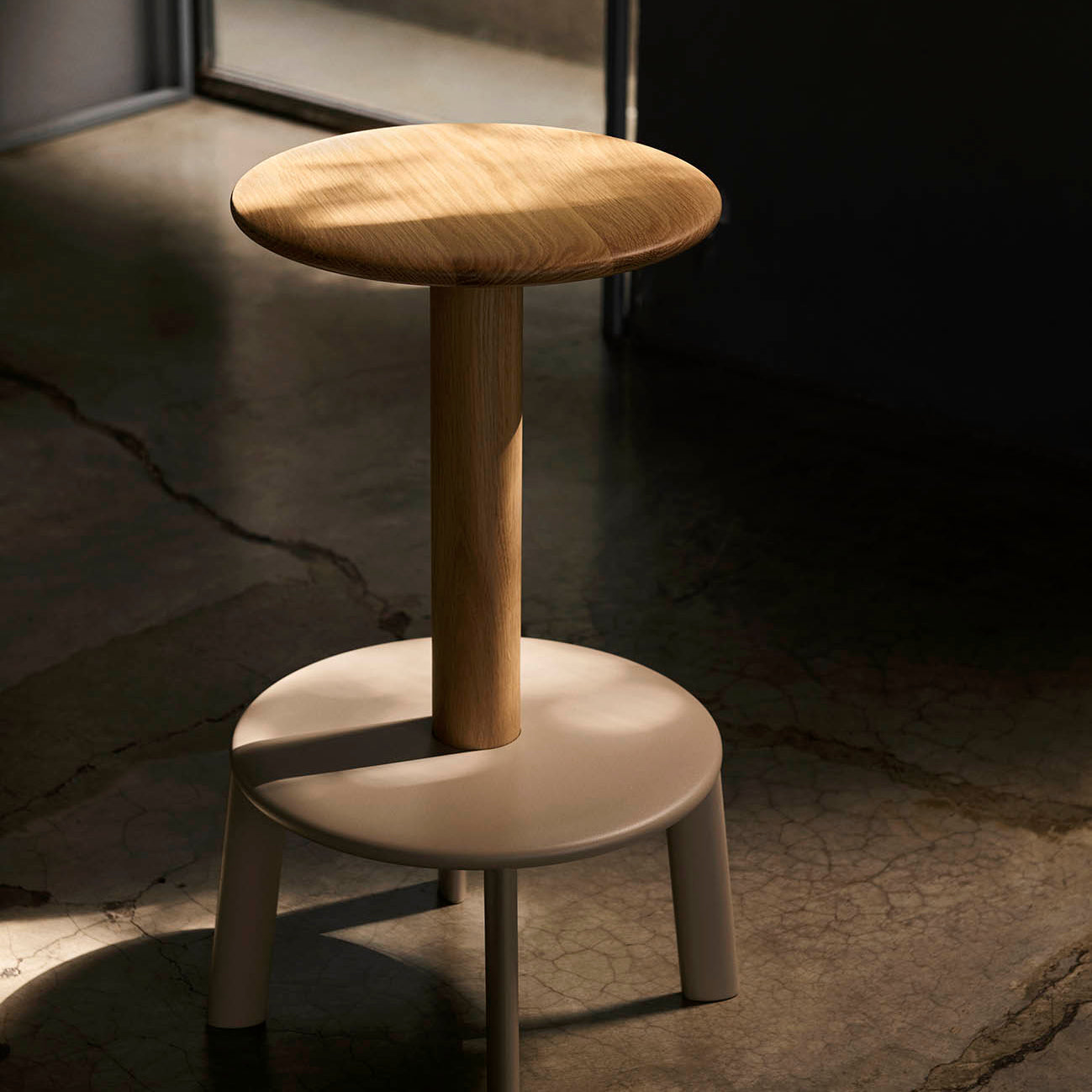 &Tradition Massif Bar Stool AV40 Oak Grey Beige