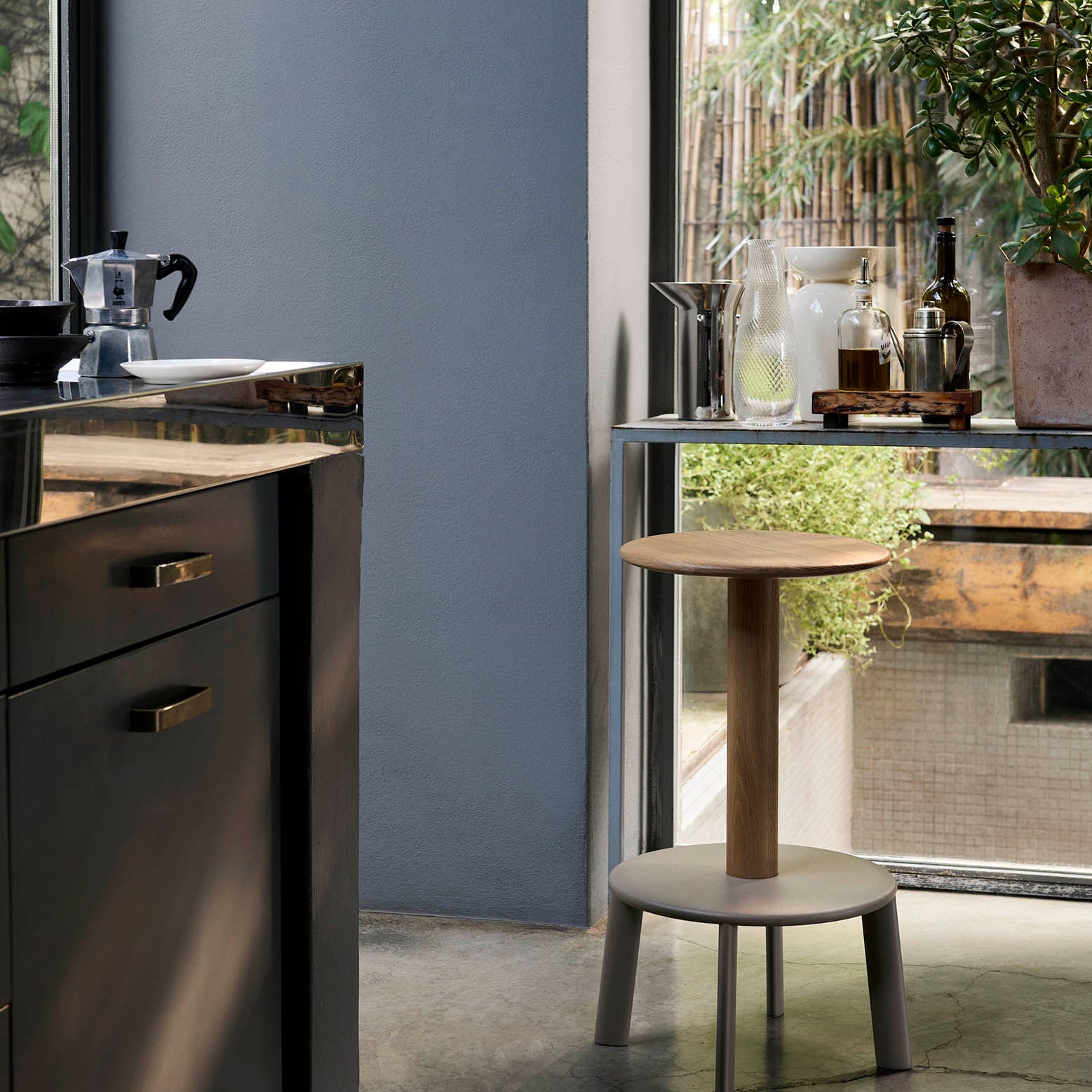 &Tradition Massif Bar Stool Oak Grey Beige