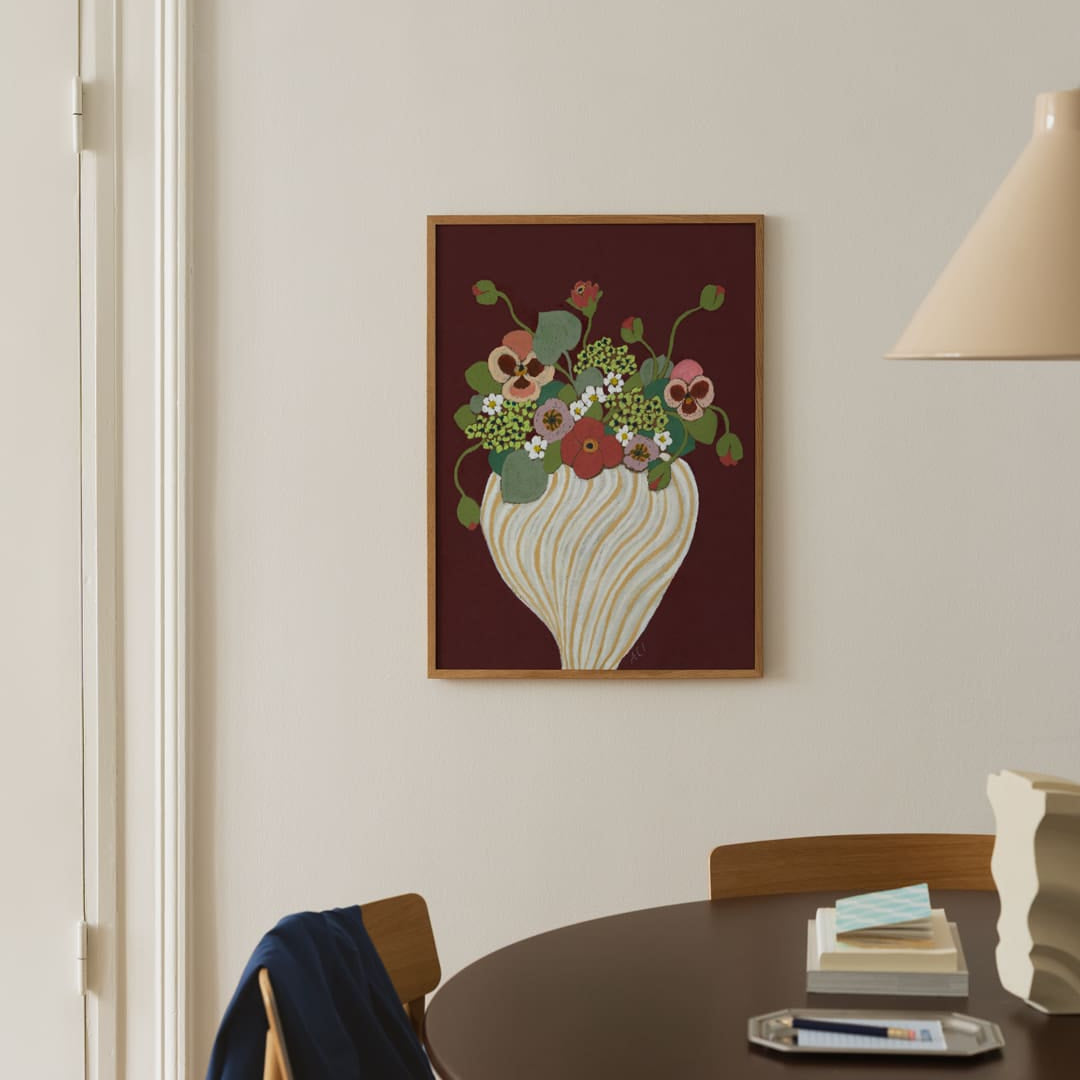 Anine Cecilie Iversen Maroon Botanic Art Print