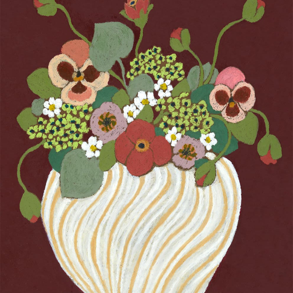 Anine Cecilie Iversen Maroon Botanic Art Print