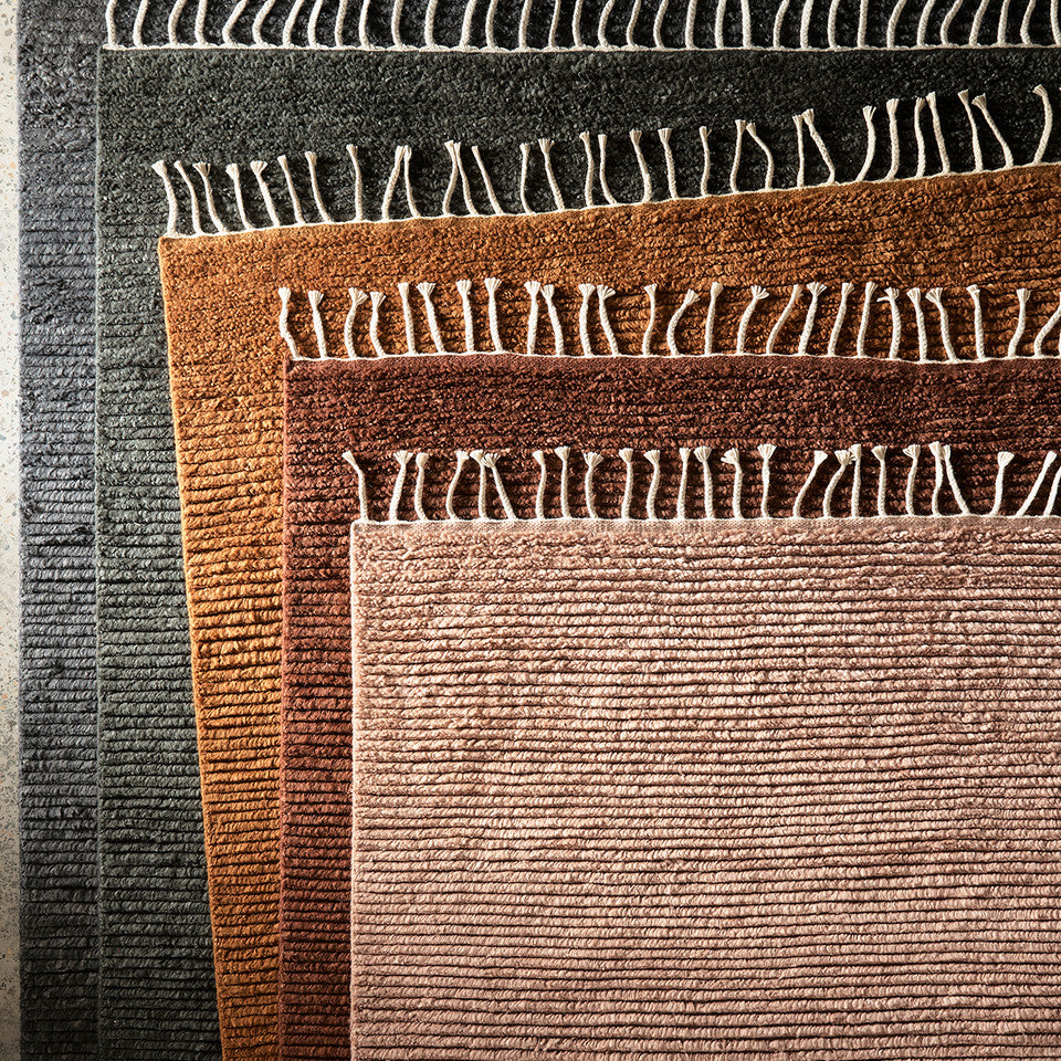 Armadillo Malawi Hand-Knotted Wool Rug Tasselled Fringe