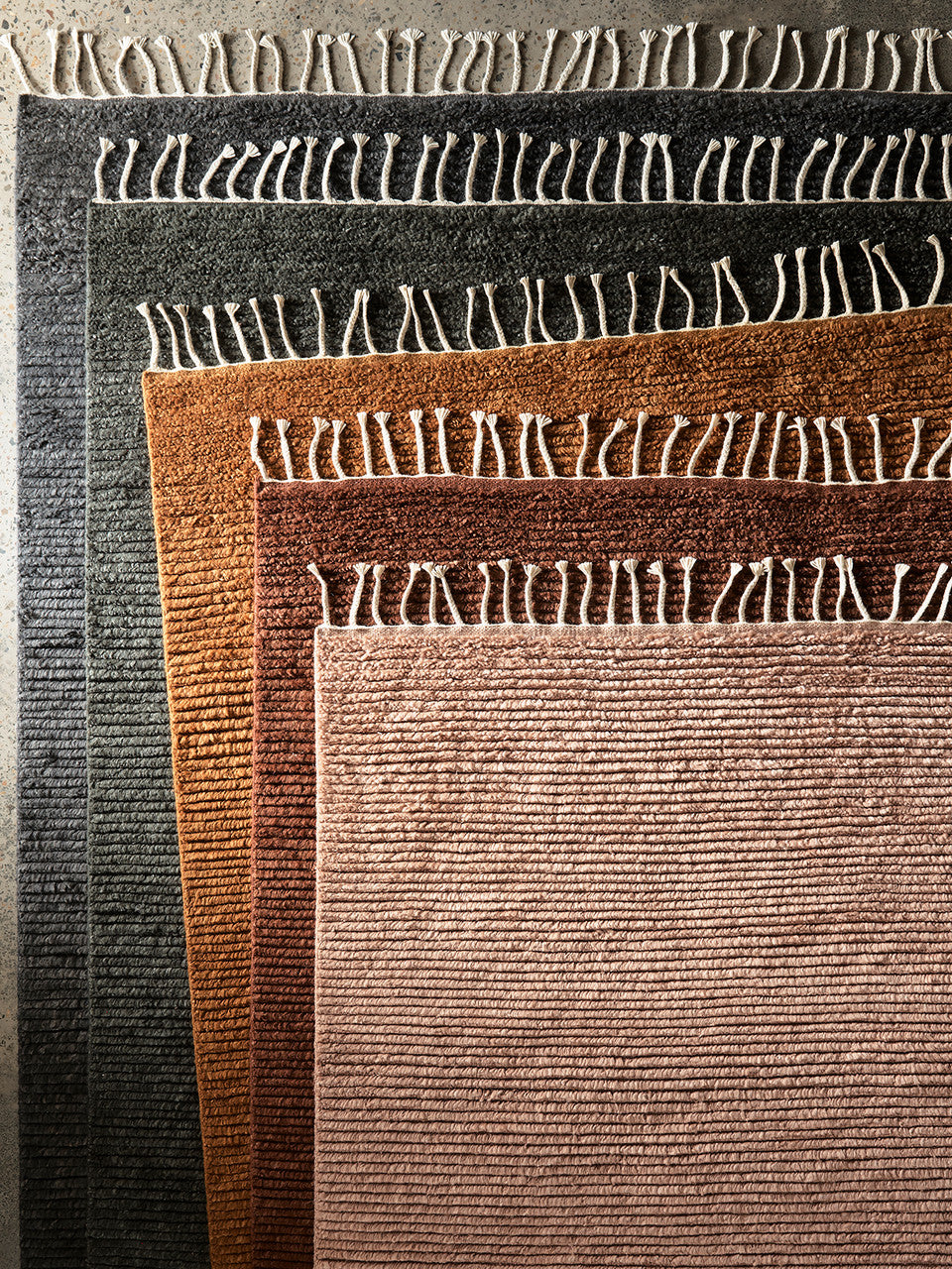 Armadillo Malawi Hand-Knotted Wool Rug Tasselled Fringe