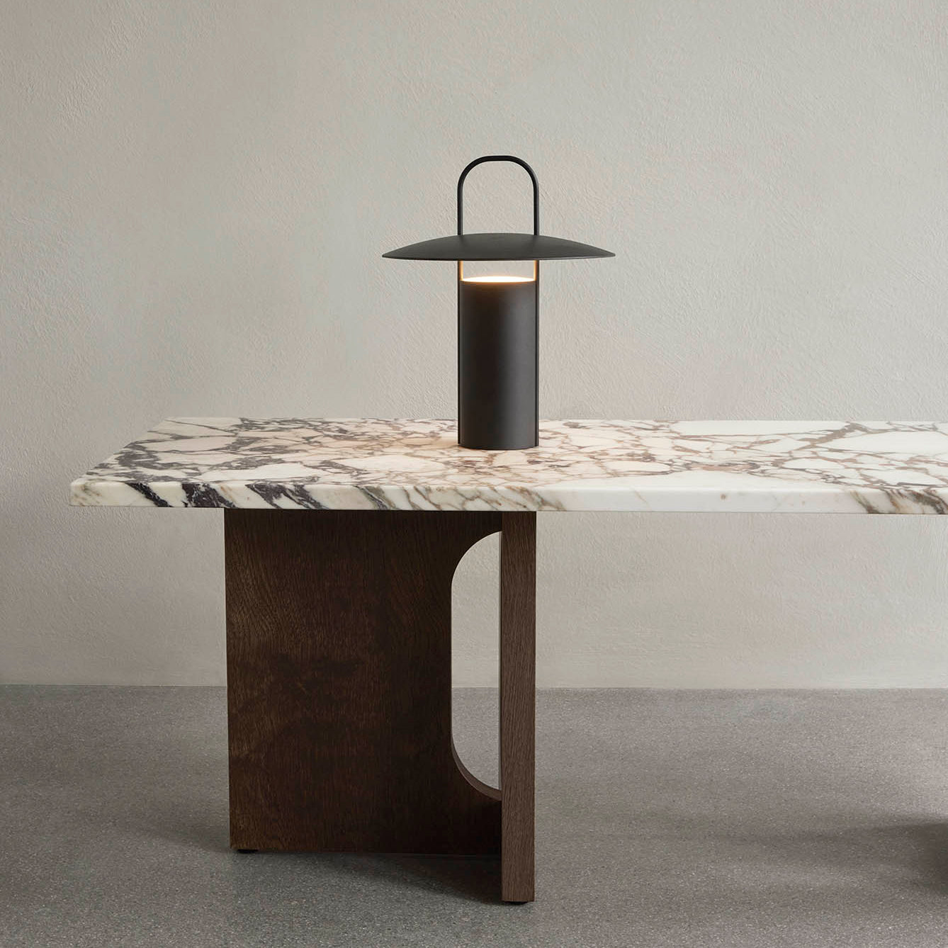 Audo Androgyne Lounge Table Dark Stained Oak Calacatta Viola