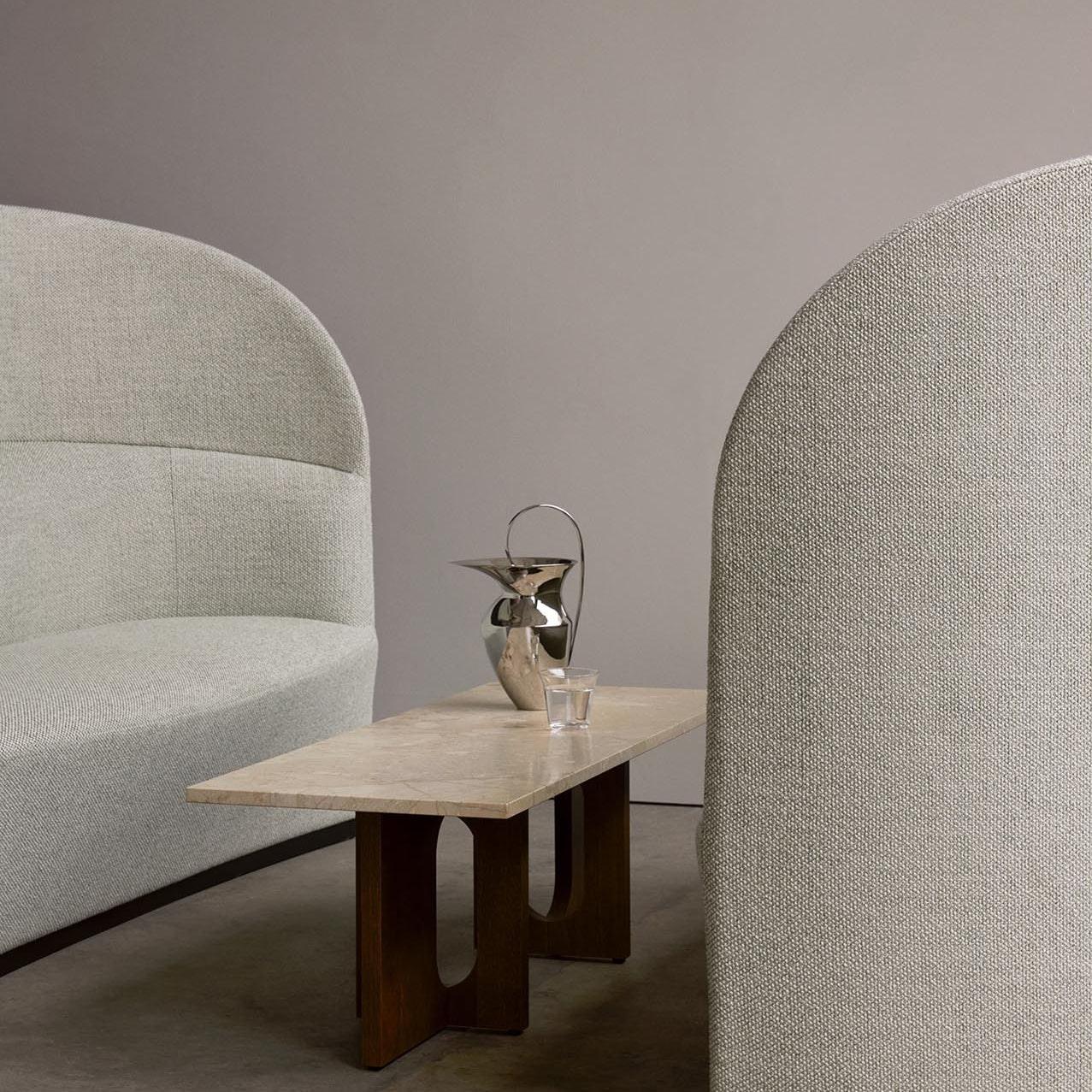 Audo Androgyne Lounge Table Walnut Kunis Breccia