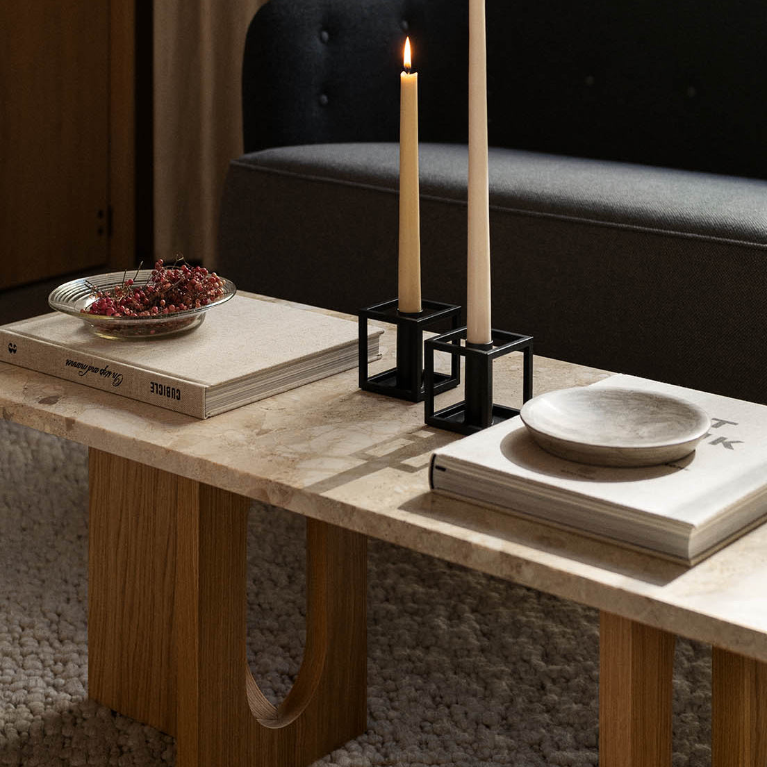 Audo Androgyne Lounge Table Natural Oak Kunis Breccia