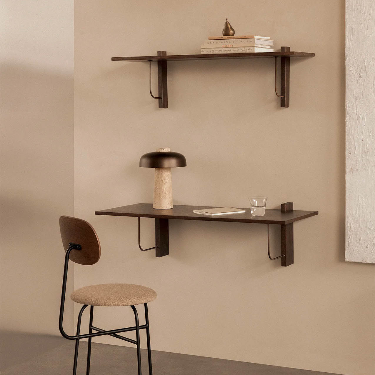 Audo Copenhagen Corbel Shelf Dark Stained Oak