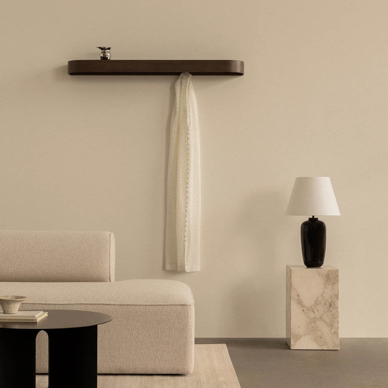 Audo Copenhagen Epoch Shelf with Rack - Dark Stained Oak/Black