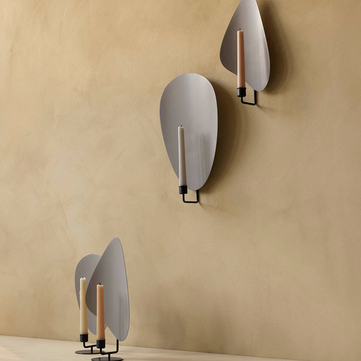 Audo Copenhagen Flambeau Candle Holder - Bronzed Brass/Grey 40cm