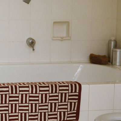 BAINA Saroma Bath Mat Mudbrick & Crème 50 x 80cm