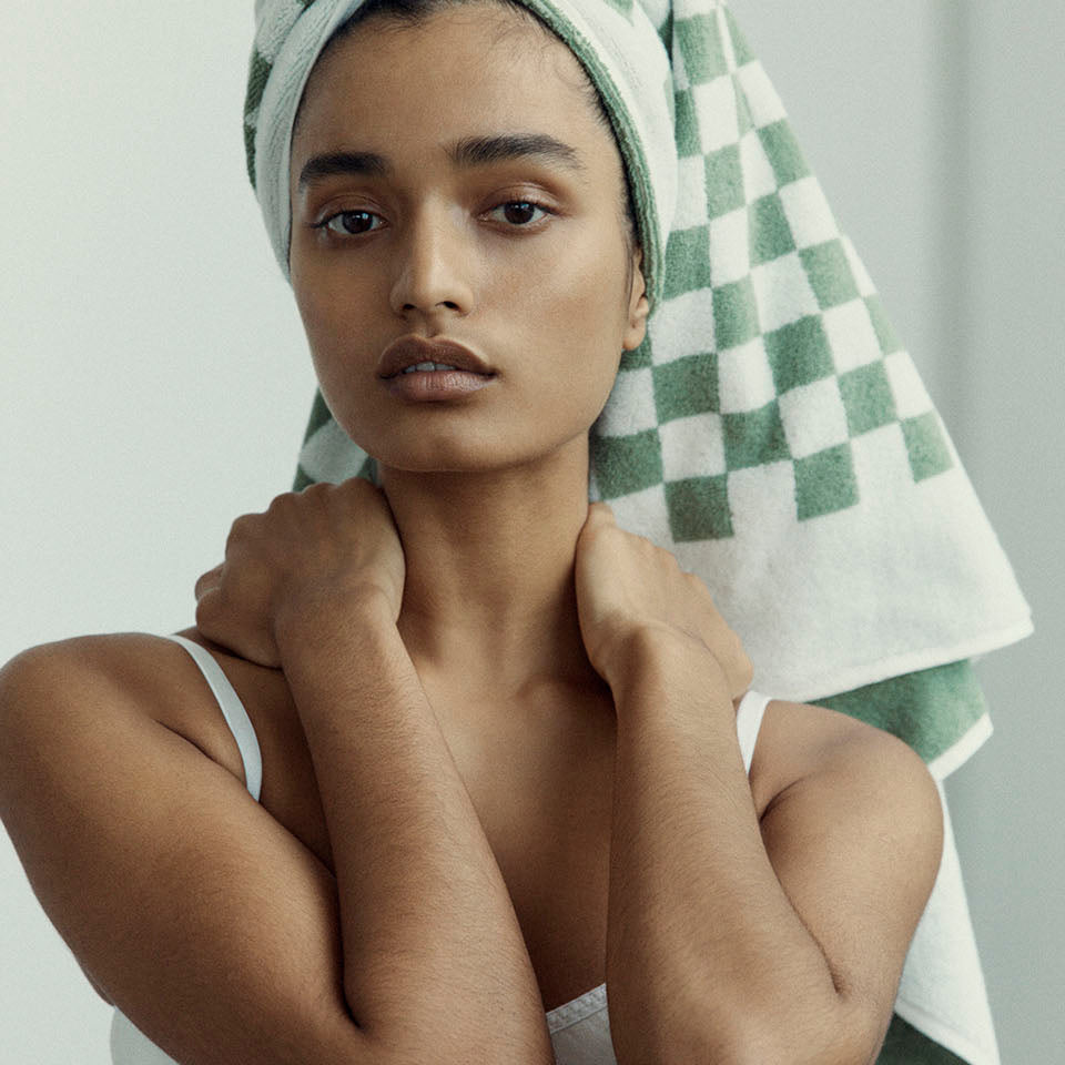 Baina Roman Pool Towel - Sage/Chalk