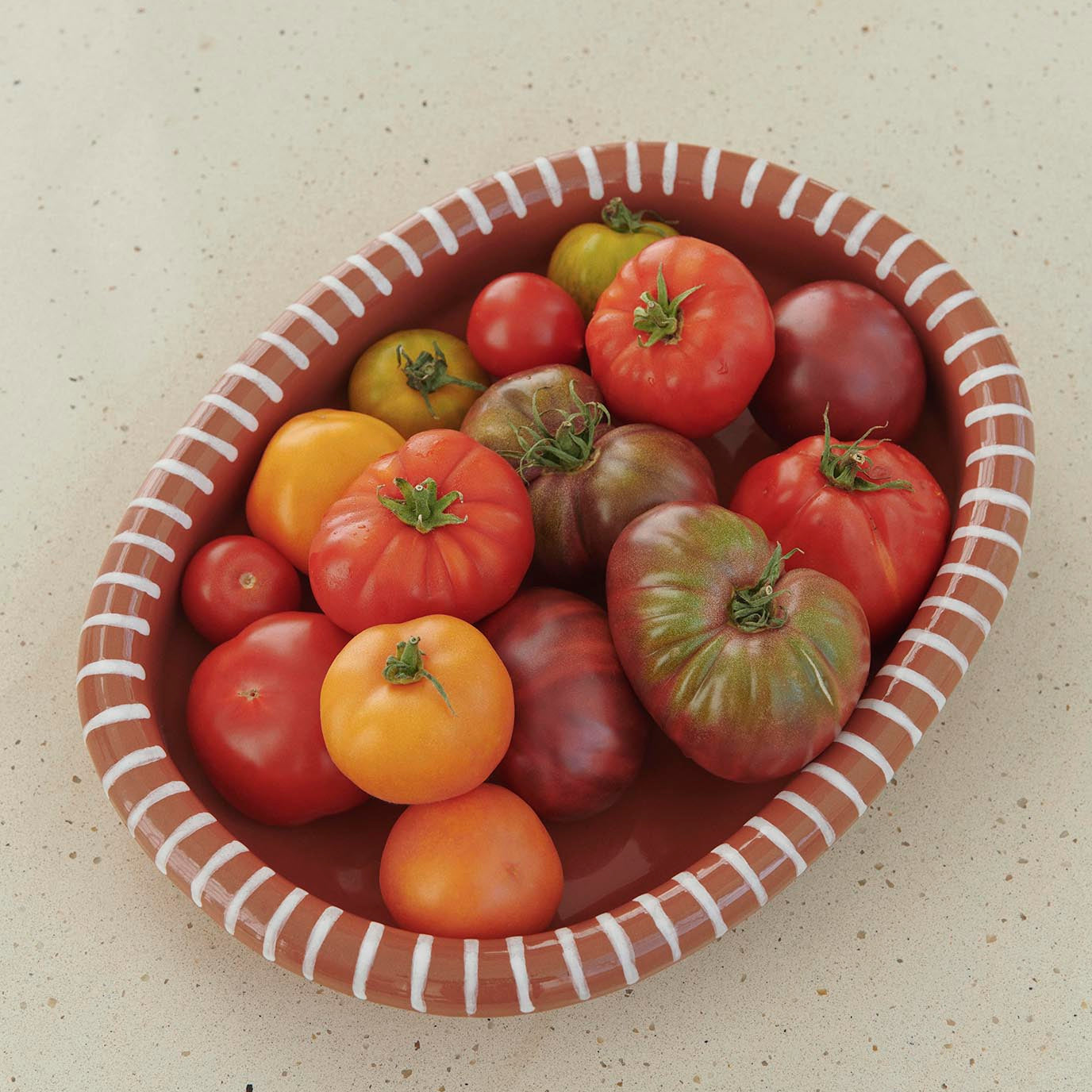 HAY Barro Oval Dish Large - Natural with Stripes