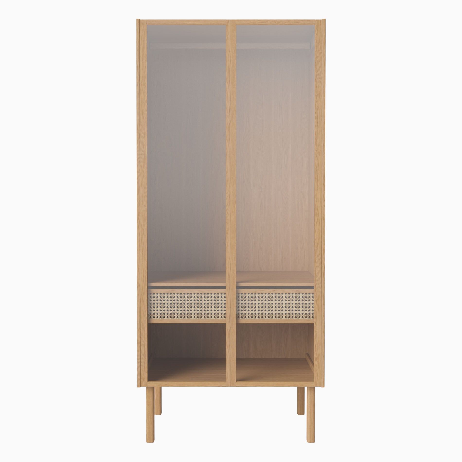 Bolia Cana Wardrobe 207cm Glass Doors OIled Oak