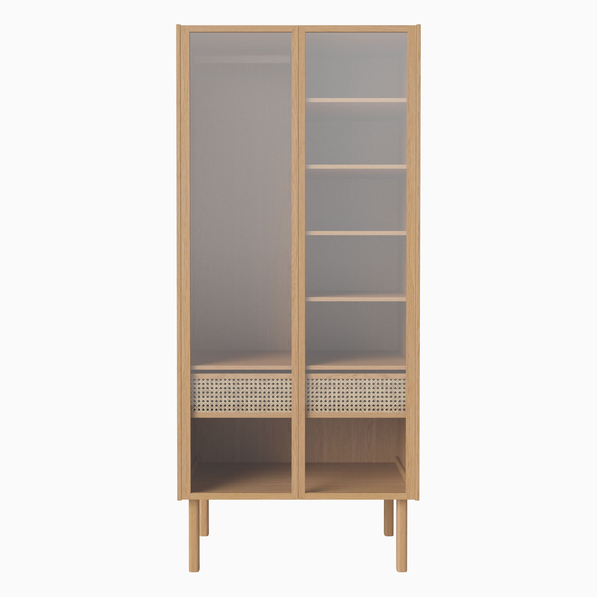 Bolia Cana Wardrobe 207cm Glass Doors Oiled Oak
