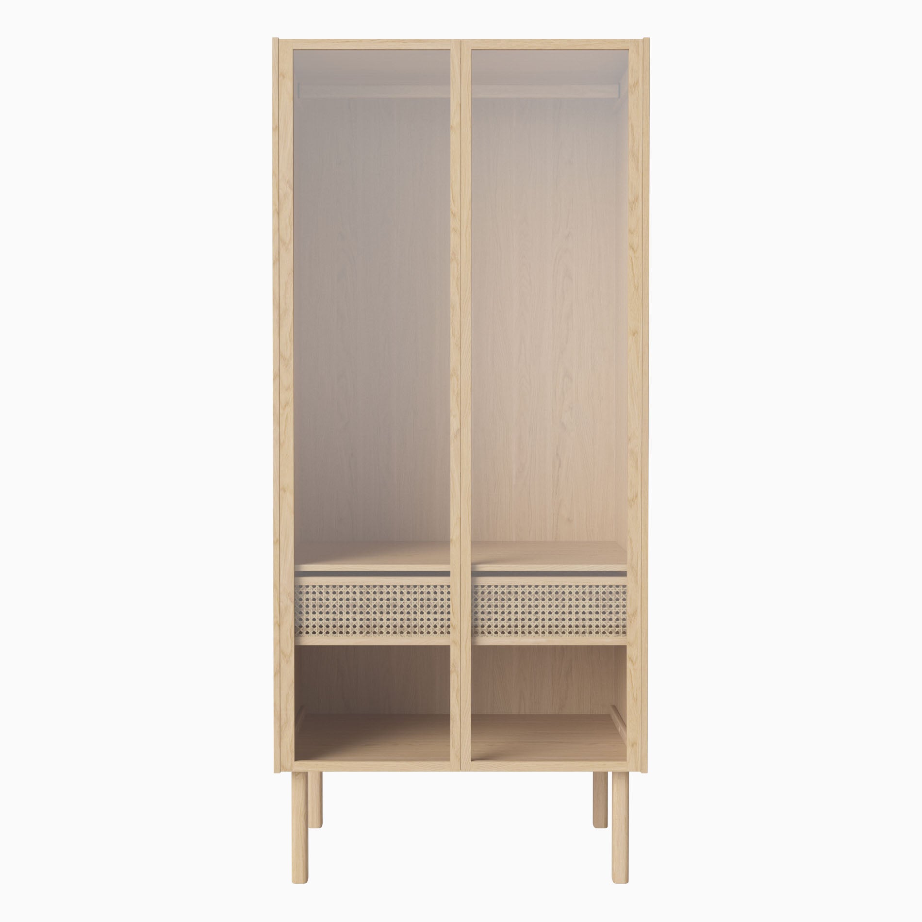 Bolia Cana Wardrobe 207cm Glass Doors White Oiled Oak