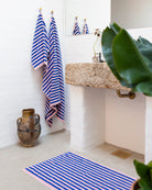 Bongusta Naram Bath Mat - Dazzling Blue & Rose