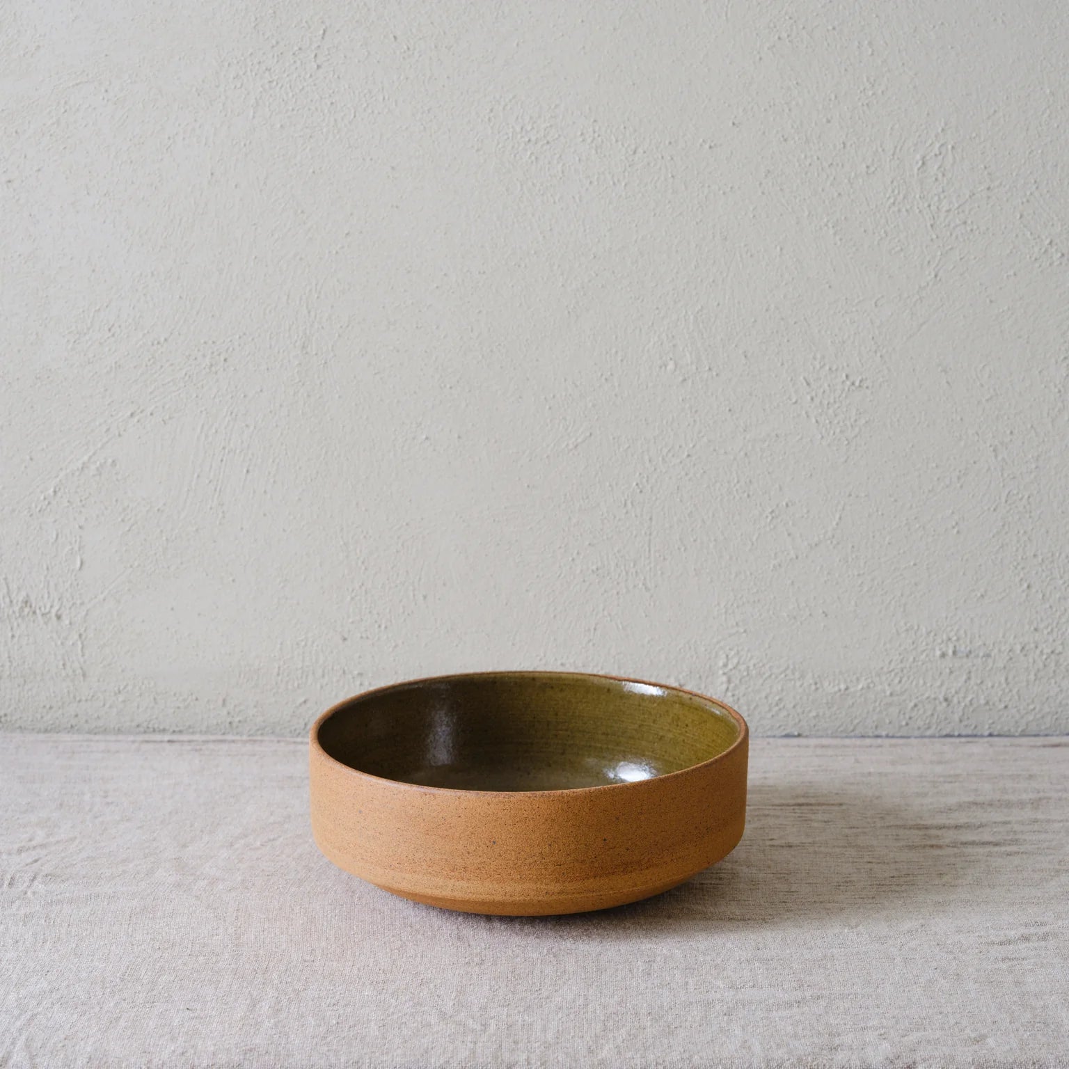 Cisco & the Sun Flores Ceramic Soup & Salad Bowl Large - Natural Earth & Moss Green