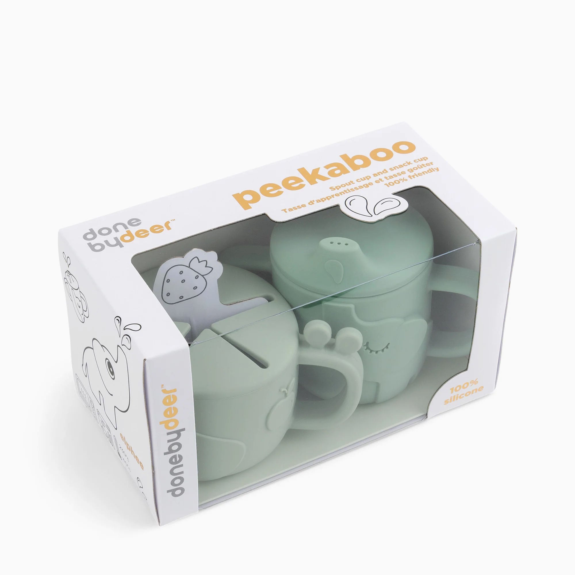 Done by Deer Peekaboo Spout/Snack Cup Set - Green