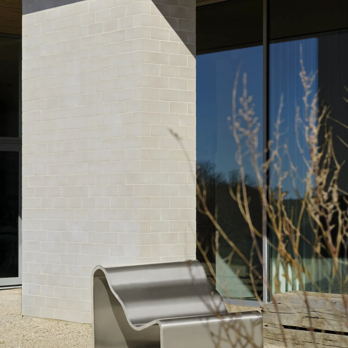 Muuto Dream View Bench Brushed Stainless Steel