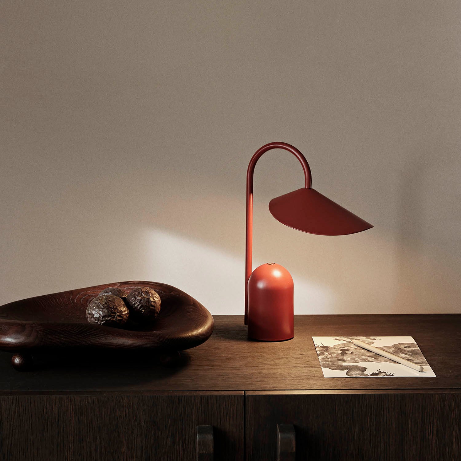 Ferm Living Arum Portable Lamp oxide Red