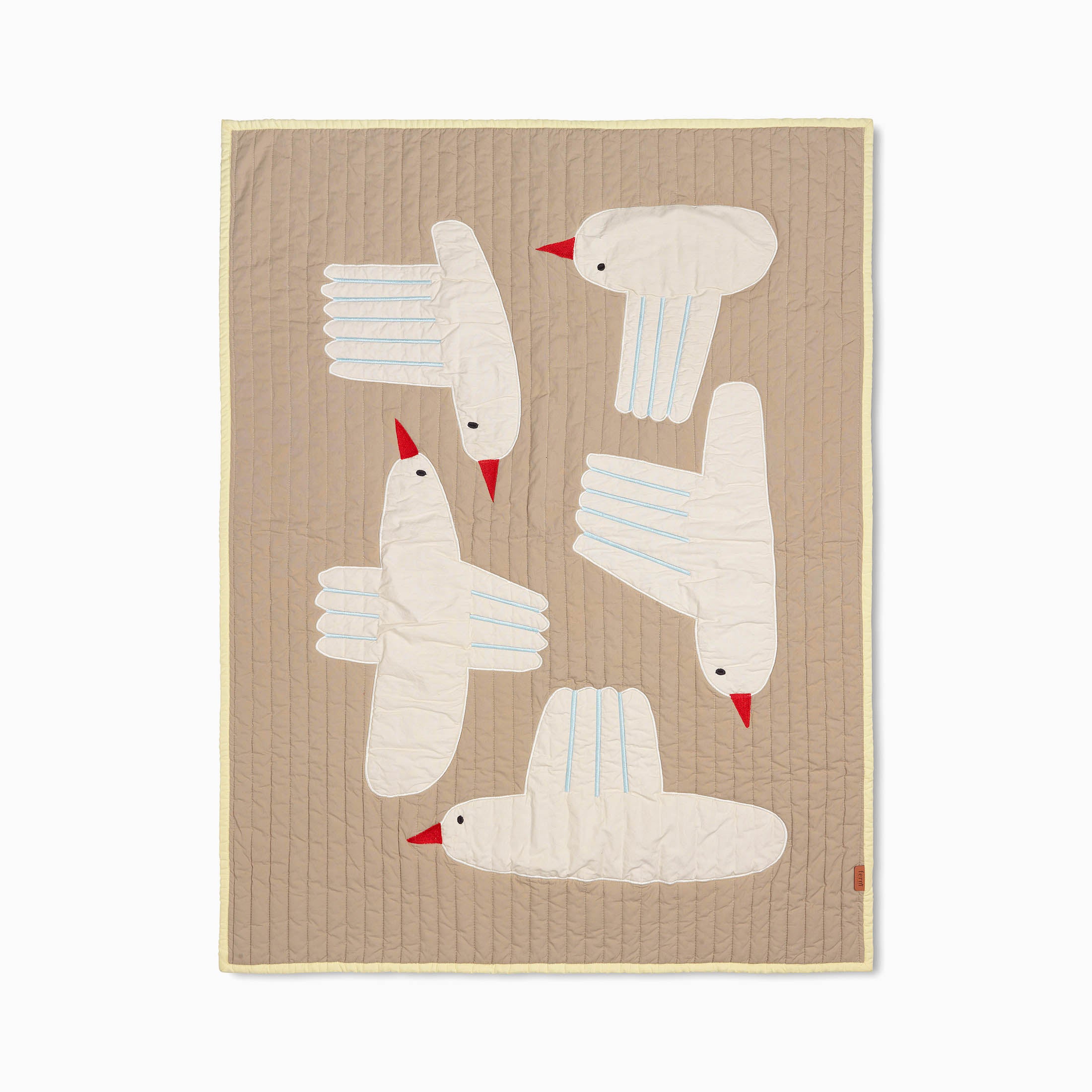 Ferm Living Bird Quilted Blanket - Sand