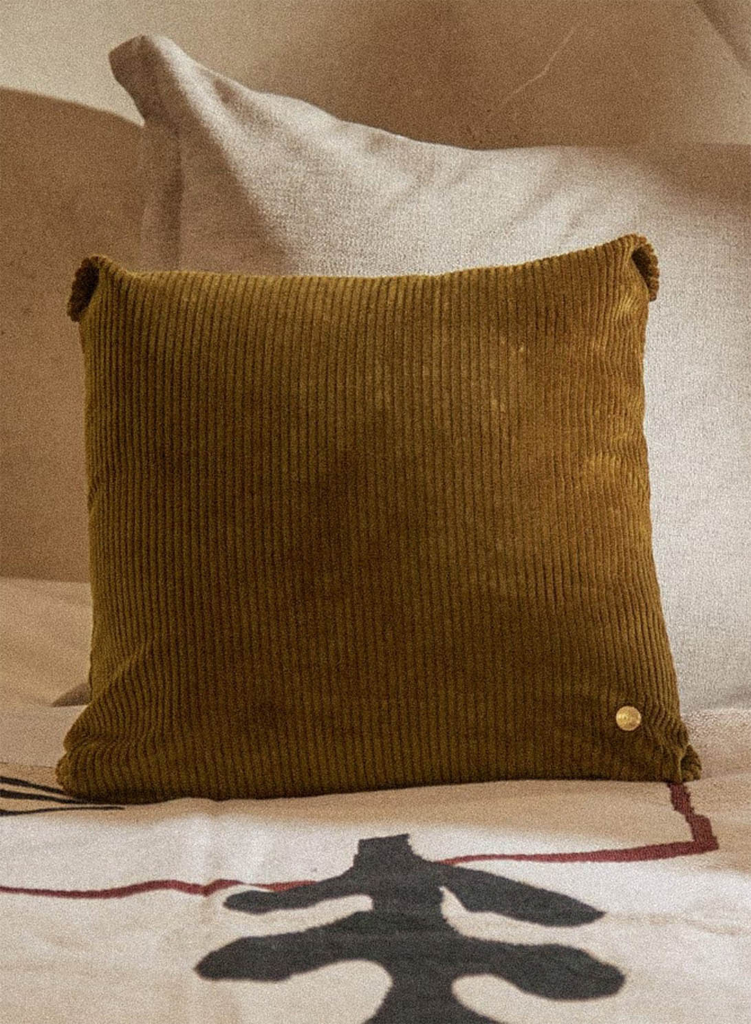 Ferm Living Corduroy Cushion - Golden Olive
