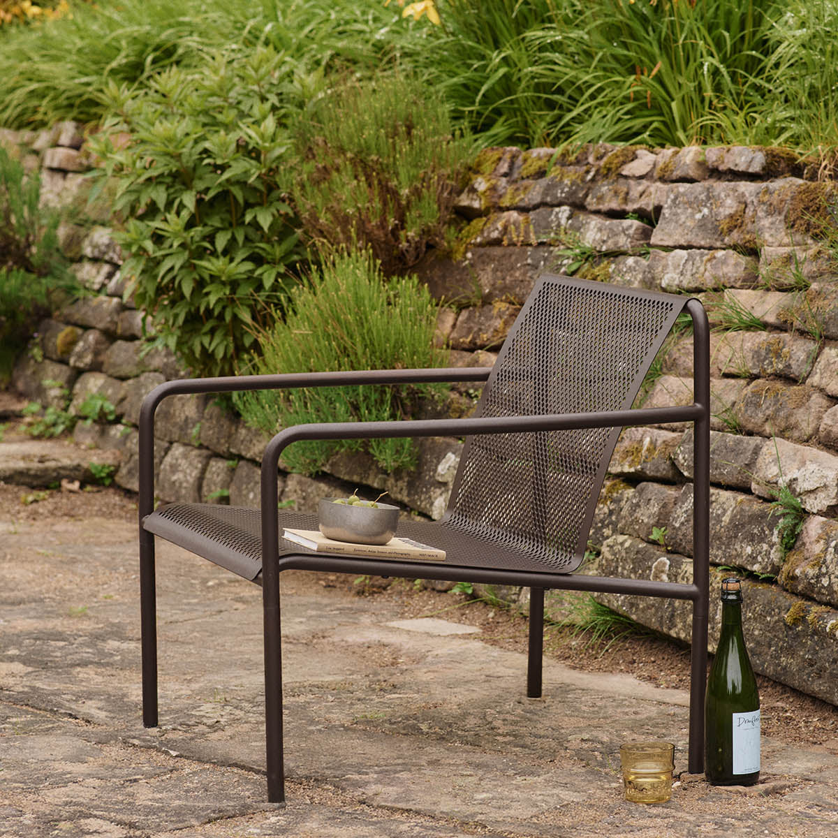 Ferm Living Dapple Lounge Chair with Arms Dark Chocolate