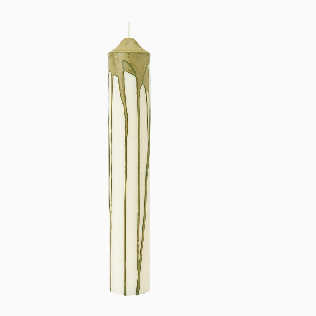Ferm Living Dryp Pillar Candle - Large Olive Green