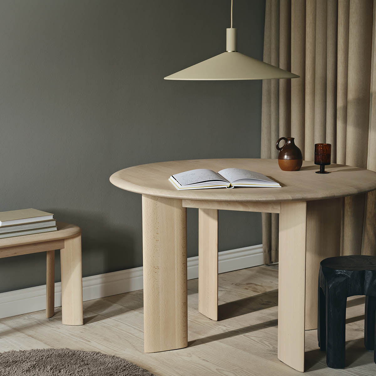 Ferm Living Forma Wool Rug Small Ash Brown