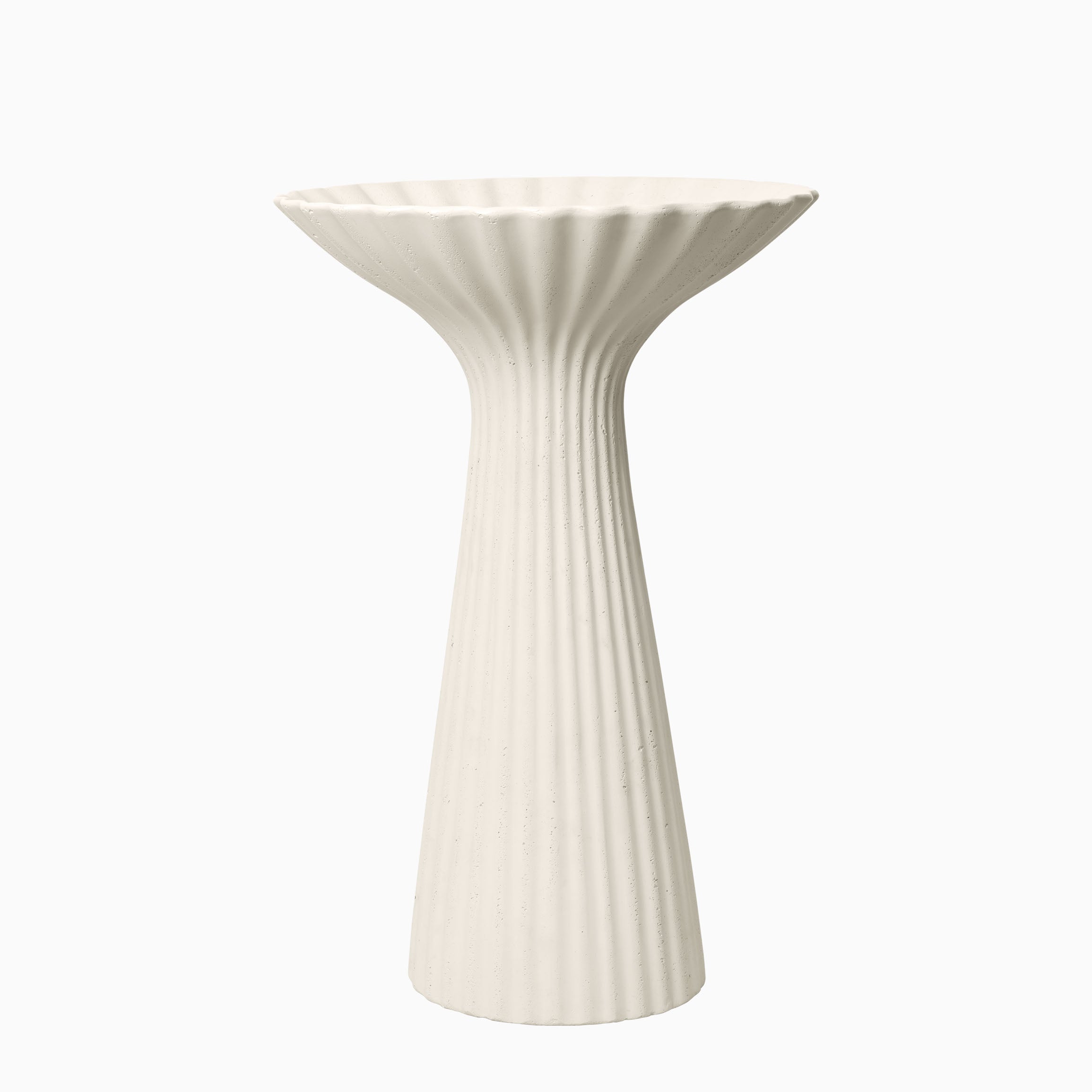 Ferm Living Fountain Series Pedestal Bowl Fibre Concrete Ivory