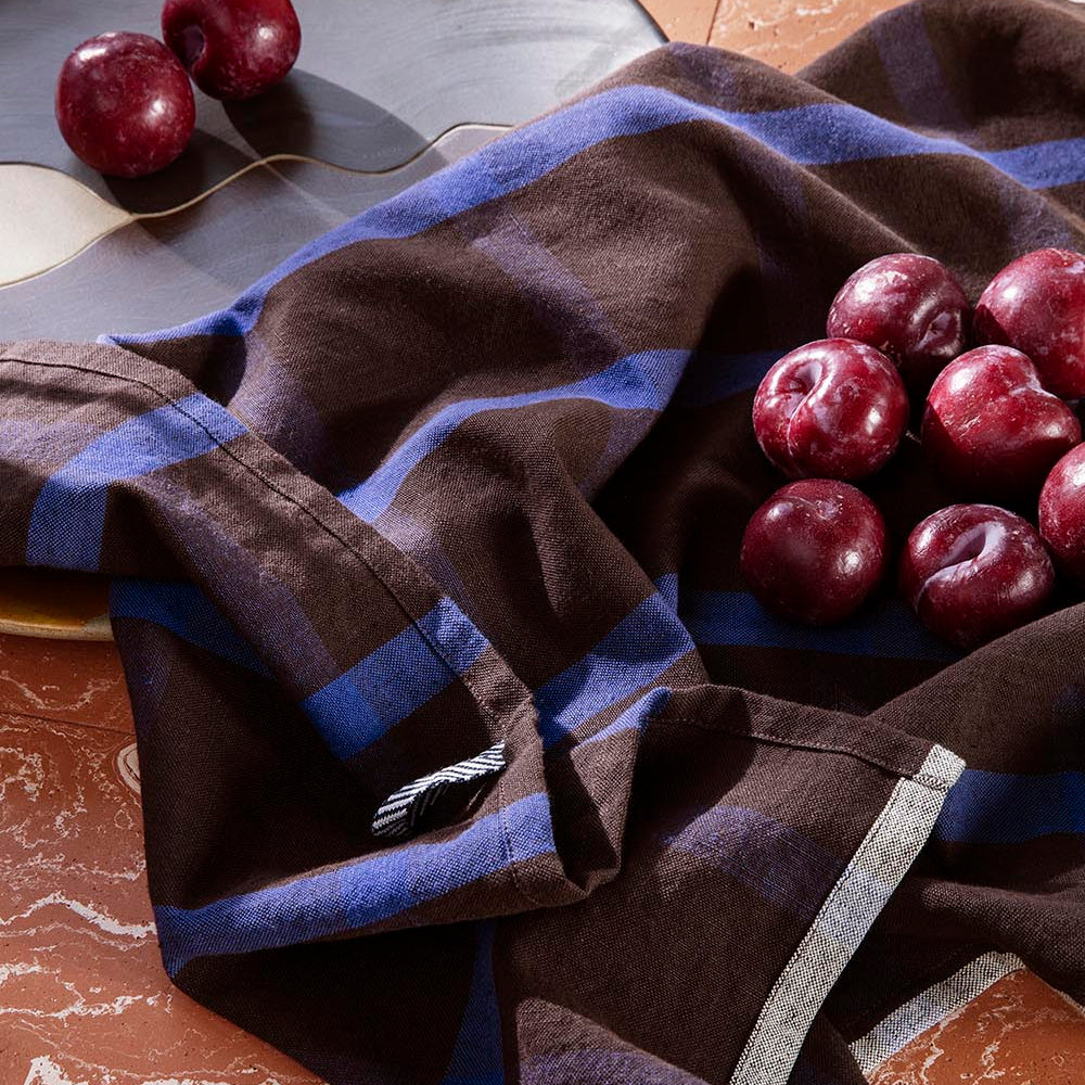 Ferm Living Hale Tea Towel Choco Bright Blue