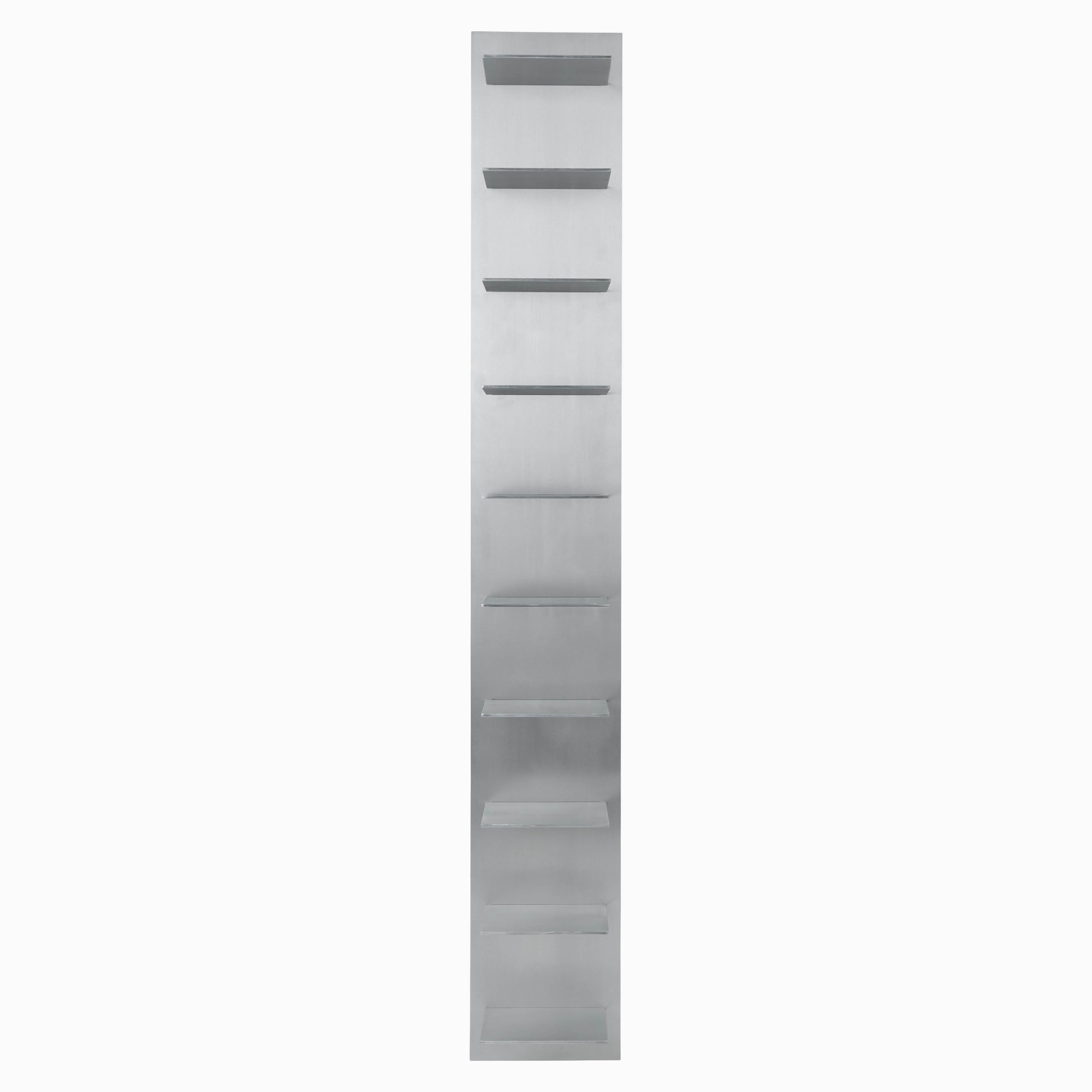 Ferm Living Lager Tall Wall Shelf Brushed Aluminium