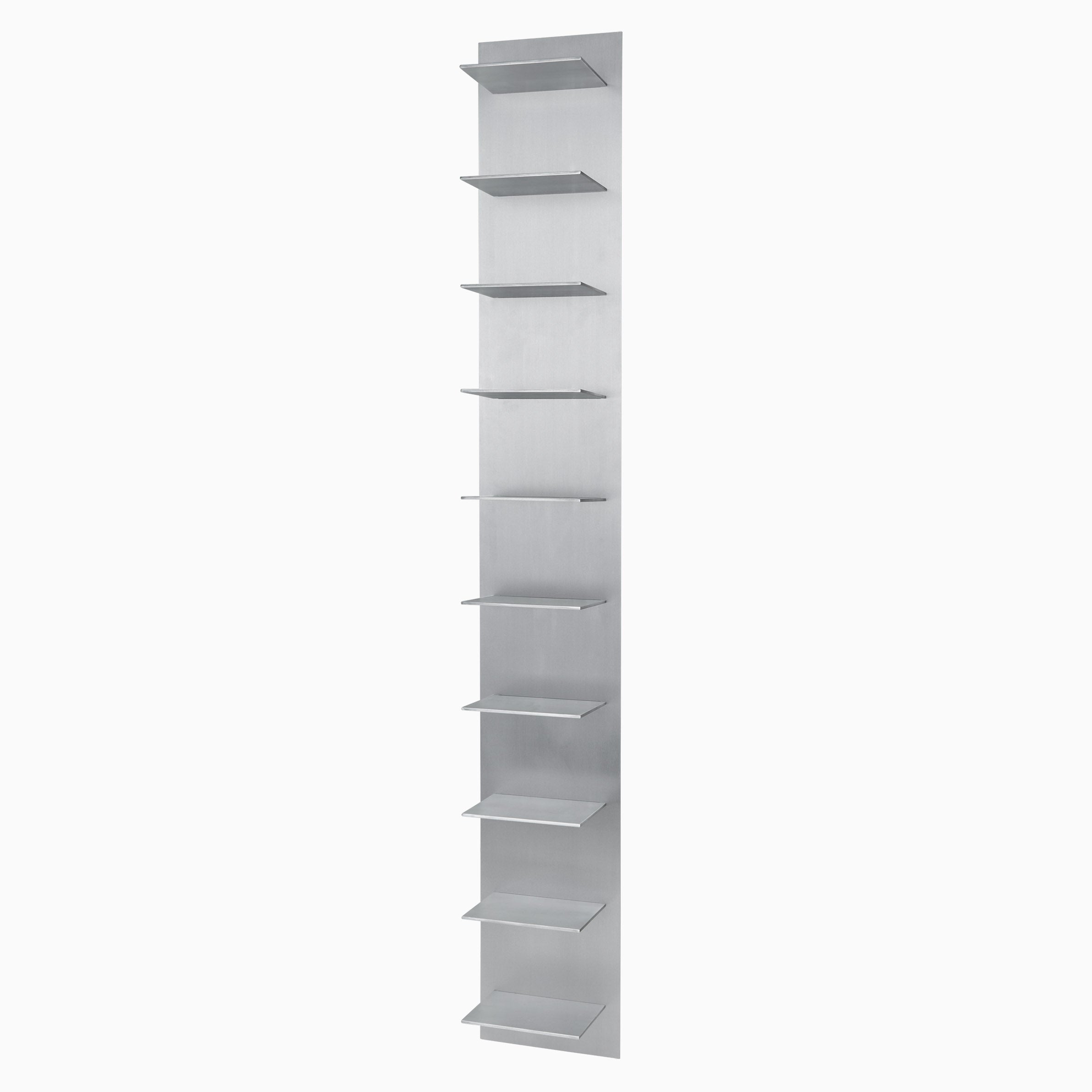 Ferm Living Lager Tall Wall Shelf Brushed Aluminium
