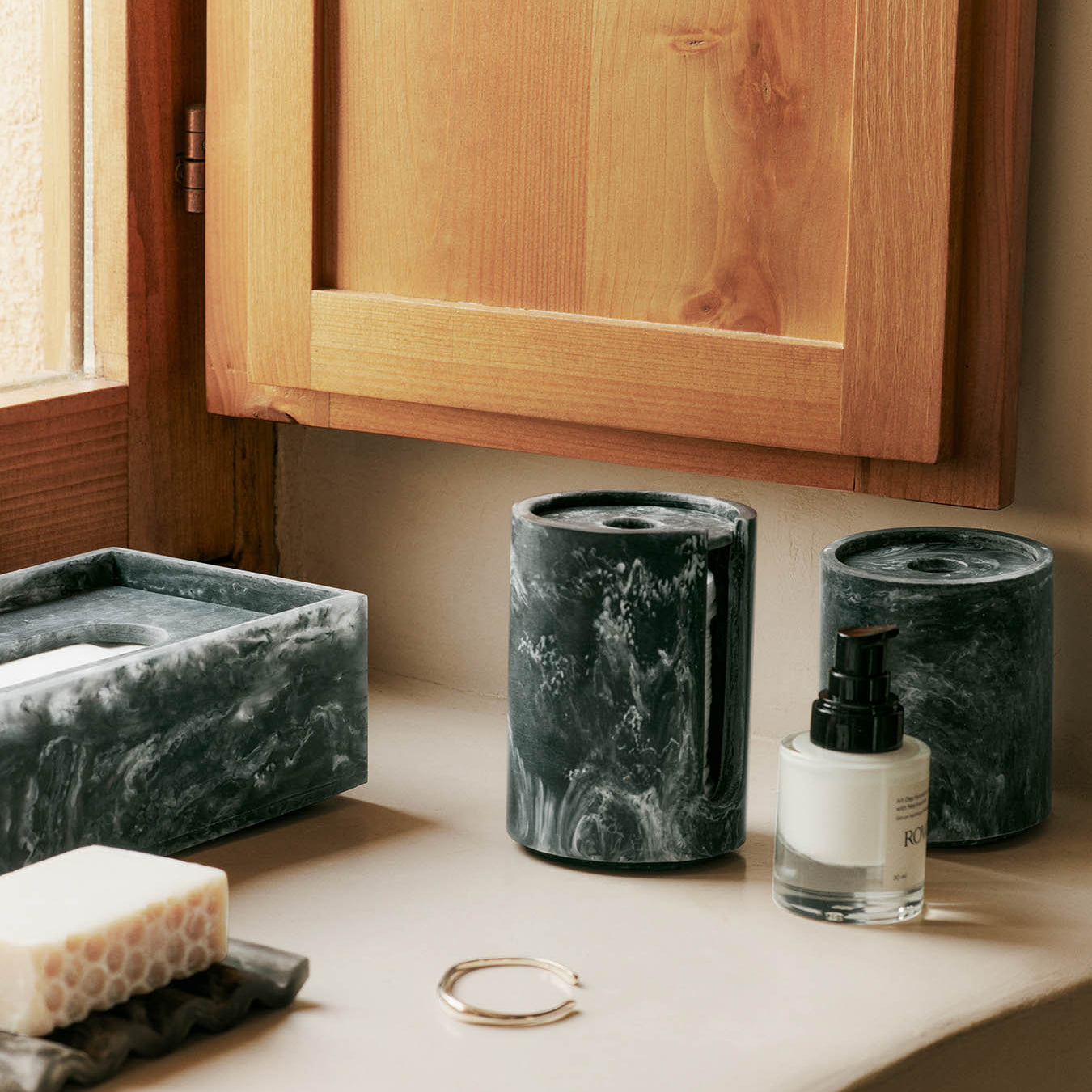 Ferm Living Mist Cotton Pad Holder Charcoal