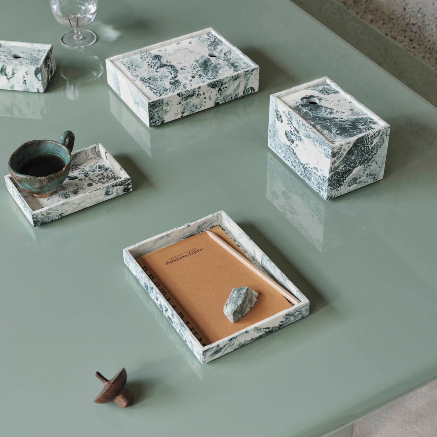 Ferm Living Mist Emerald Off White