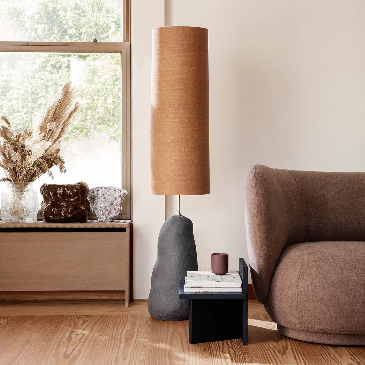 Ferm Living Oblique Stool Black Stained Ash